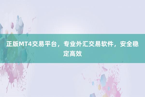 正版MT4交易平台，专业外汇交易软件，安全稳定高效