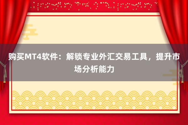 购买MT4软件：解锁专业外汇交易工具，提升市场分析能力