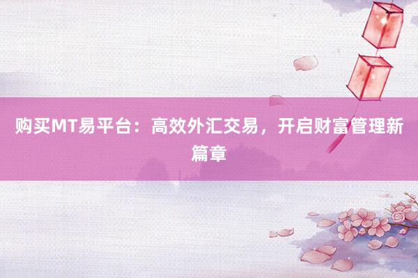 购买MT易平台：高效外汇交易，开启财富管理新篇章