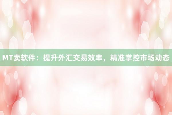 MT卖软件：提升外汇交易效率，精准掌控市场动态