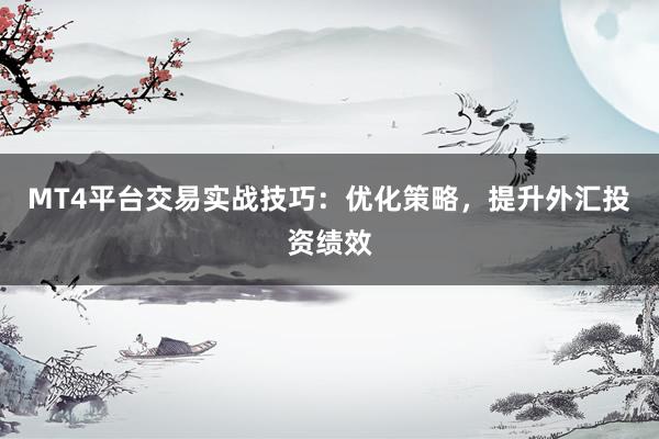 MT4平台交易实战技巧：优化策略，提升外汇投资绩效