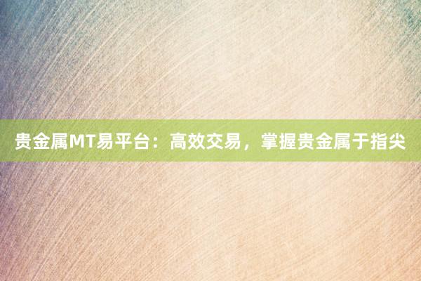 贵金属MT易平台：高效交易，掌握贵金属于指尖