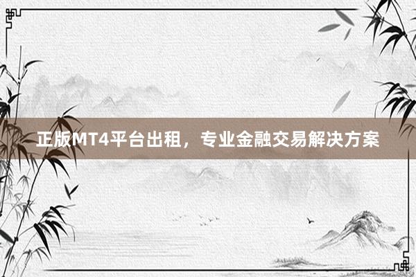 正版MT4平台出租，专业金融交易解决方案